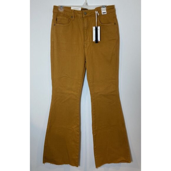 NWT Judy Blue Garment Dyed Raw Hem Flare Jeans Marigold Size 13 31 New - Picture 2 of 6